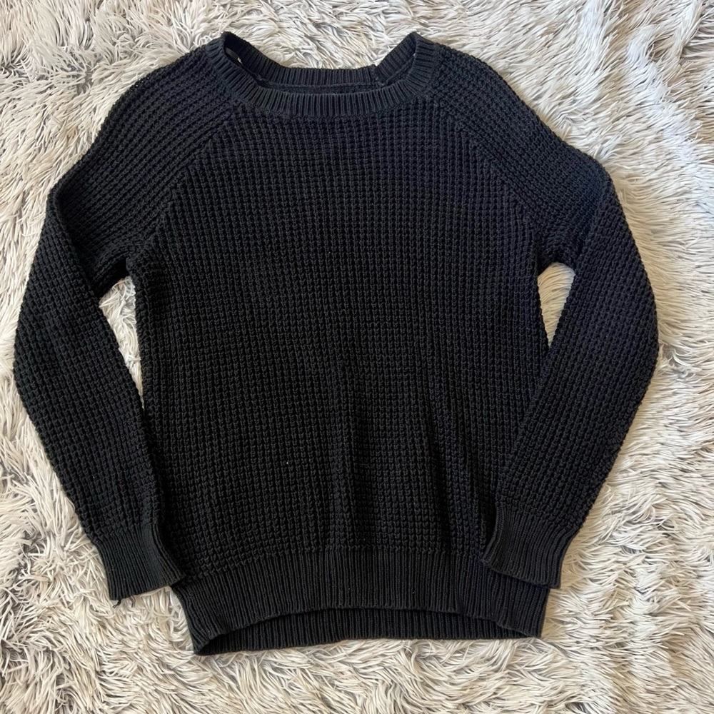 Forever 21 Black Chunky Knit Sweater Medium